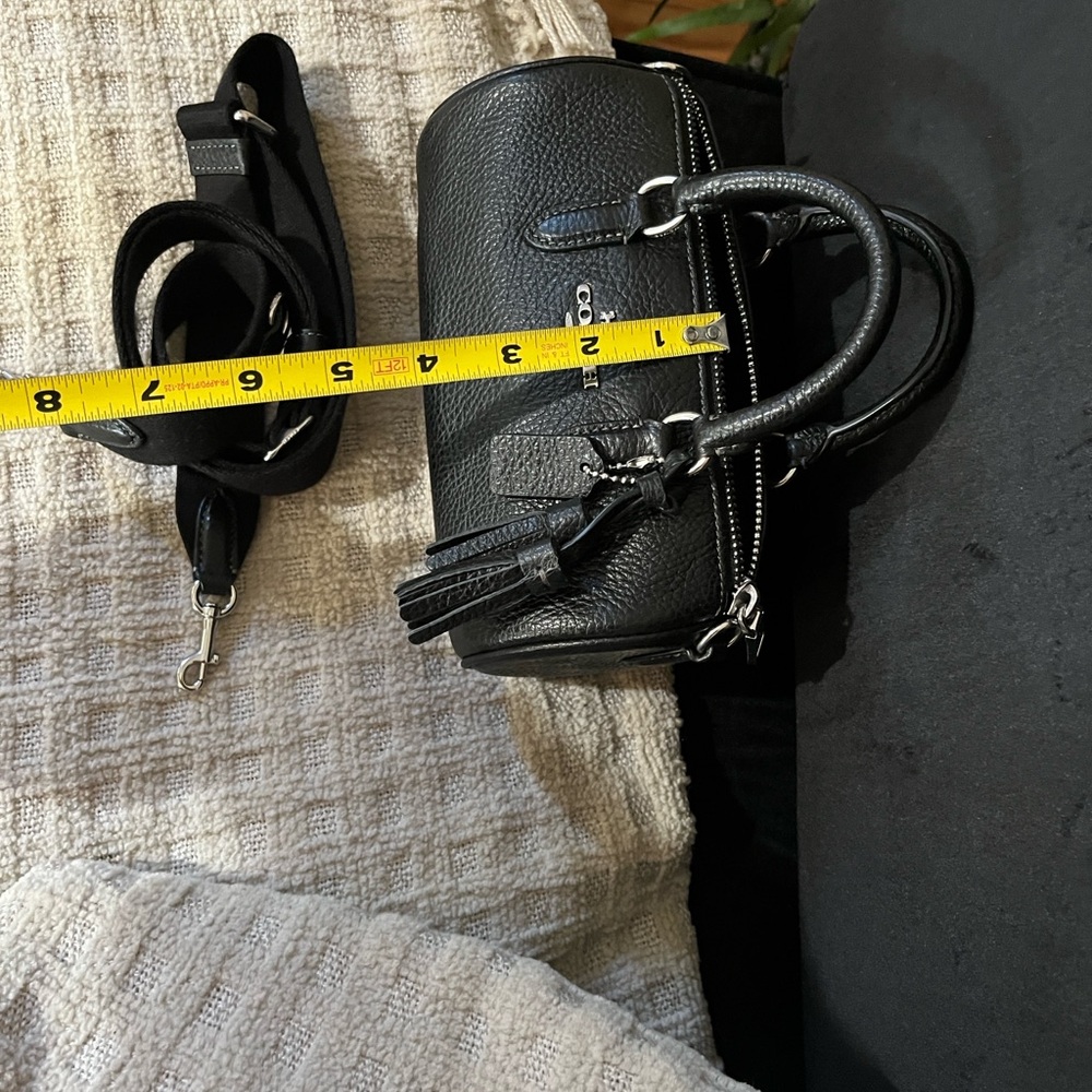 Coach Black Pebbled Leather Satchel - Picture 13 of 16